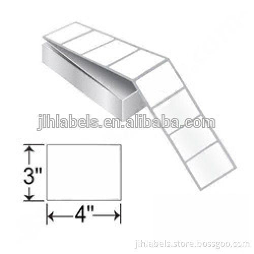 4" x 3" Direct Thermal Fanfold Labels, barcode labels, shipping labels, Permanent adhesive, 4000 labels / pack